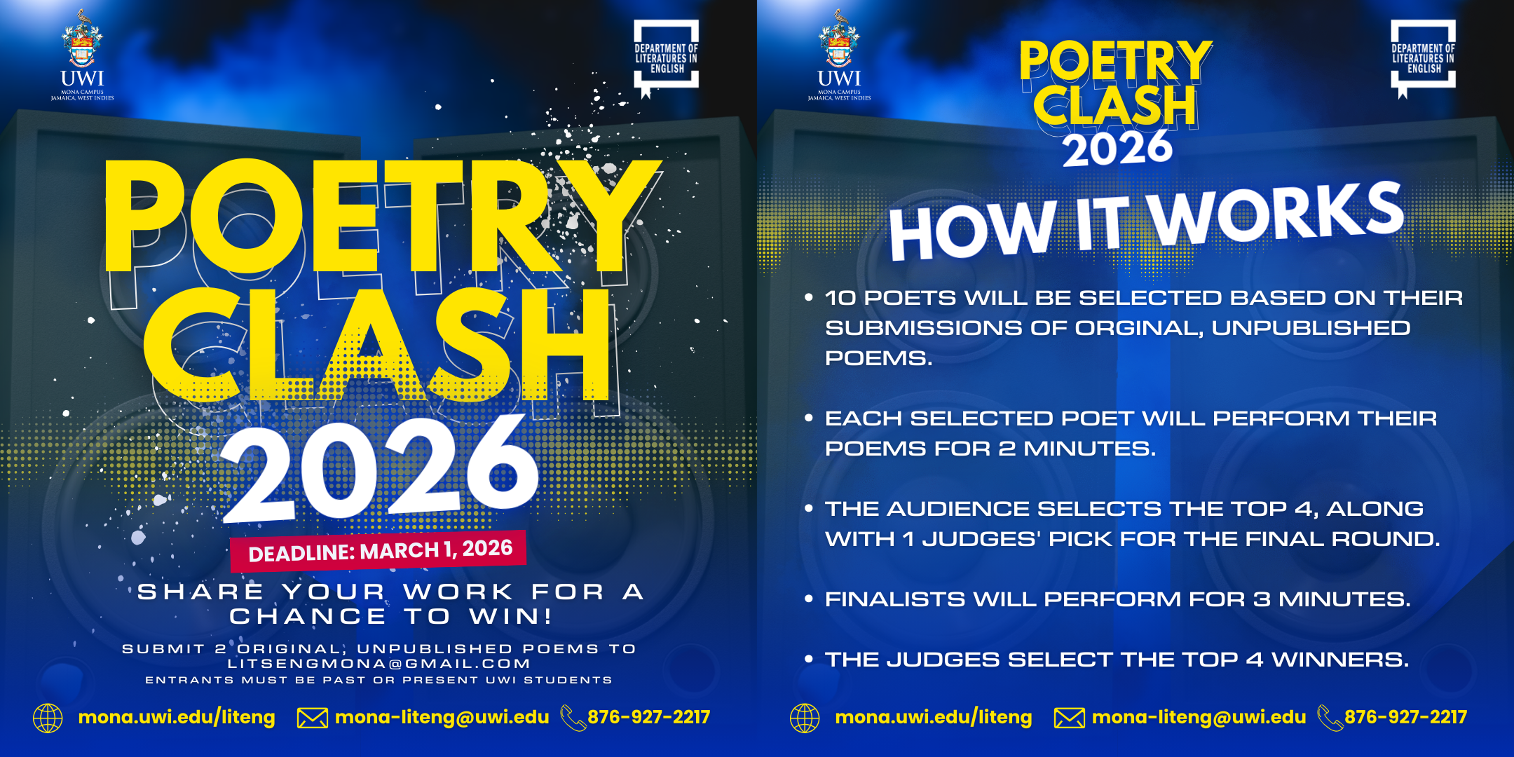 Department of Literatures in English: Poetry Clash Competition 2026 | Deadline: March 1, 2026