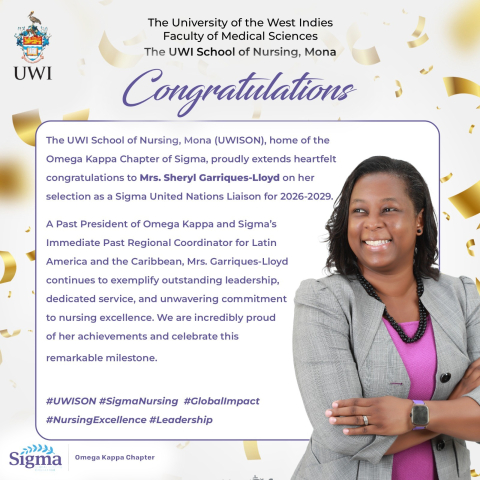 The UWI School of Nursing, Mona - Congratulations-Mrs. Sheryl Garriques-Lloyd