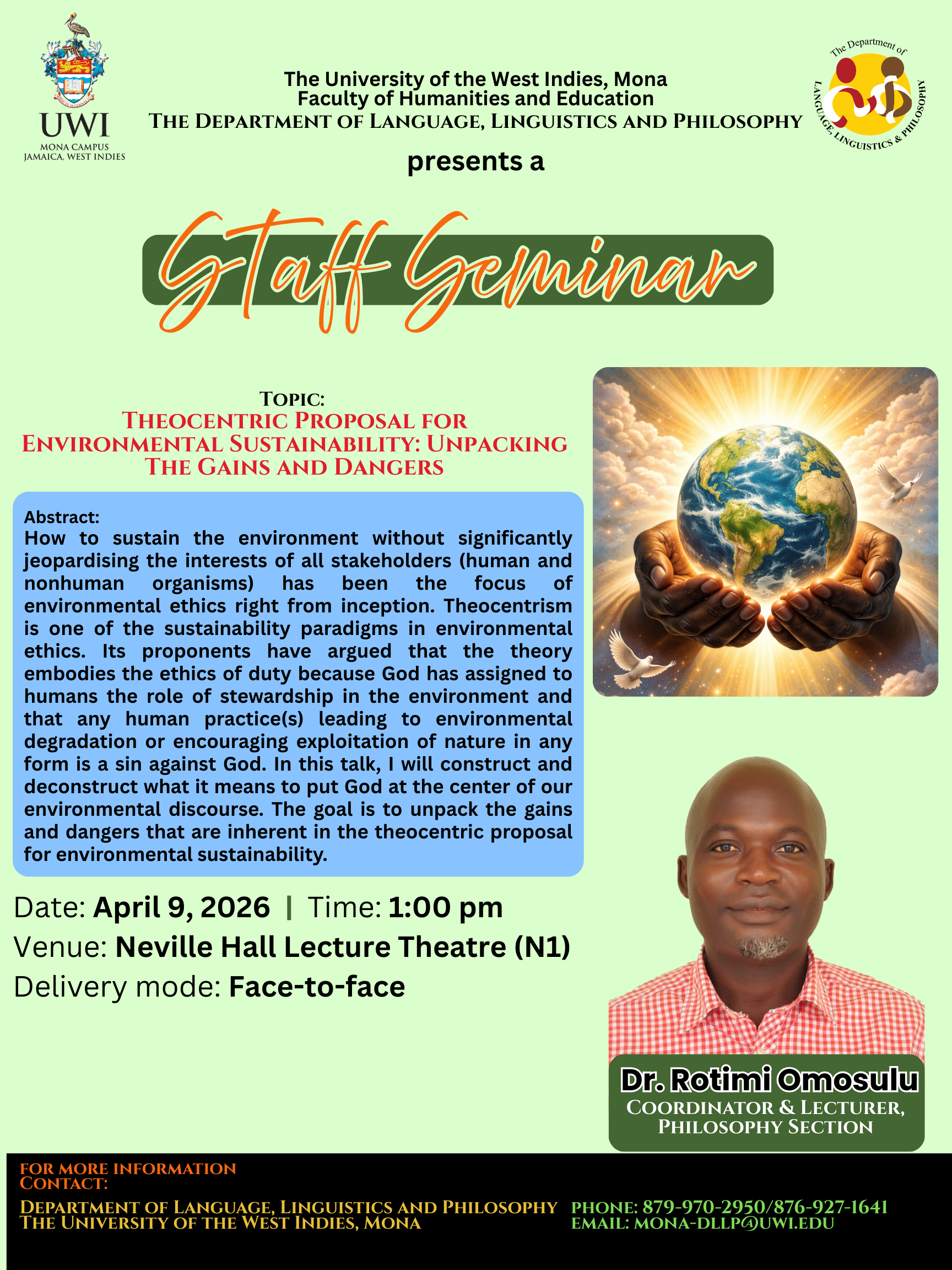 Staff Seminar - Department of Language, Linguistics and Philosophy 