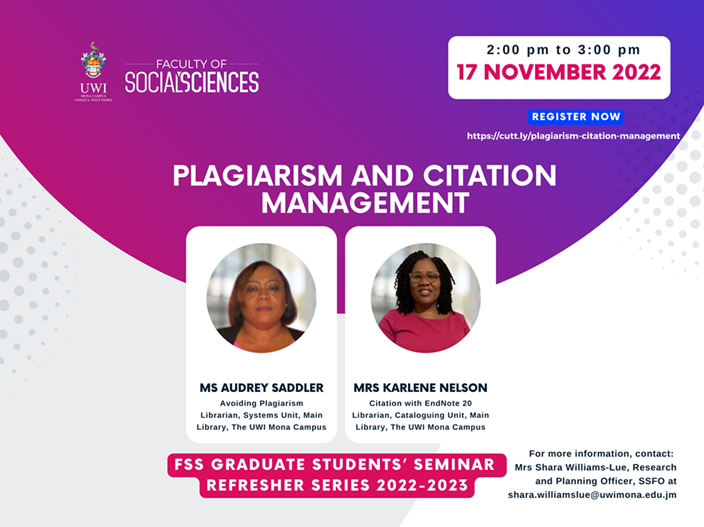 FSS Plagiarism & Citation Management Graduate Seminar