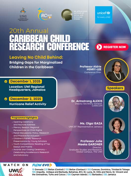 New Date for 20th Annual Caribbean Child Research Conference 